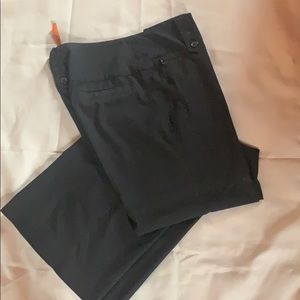 Black viscose slacks, wide leg